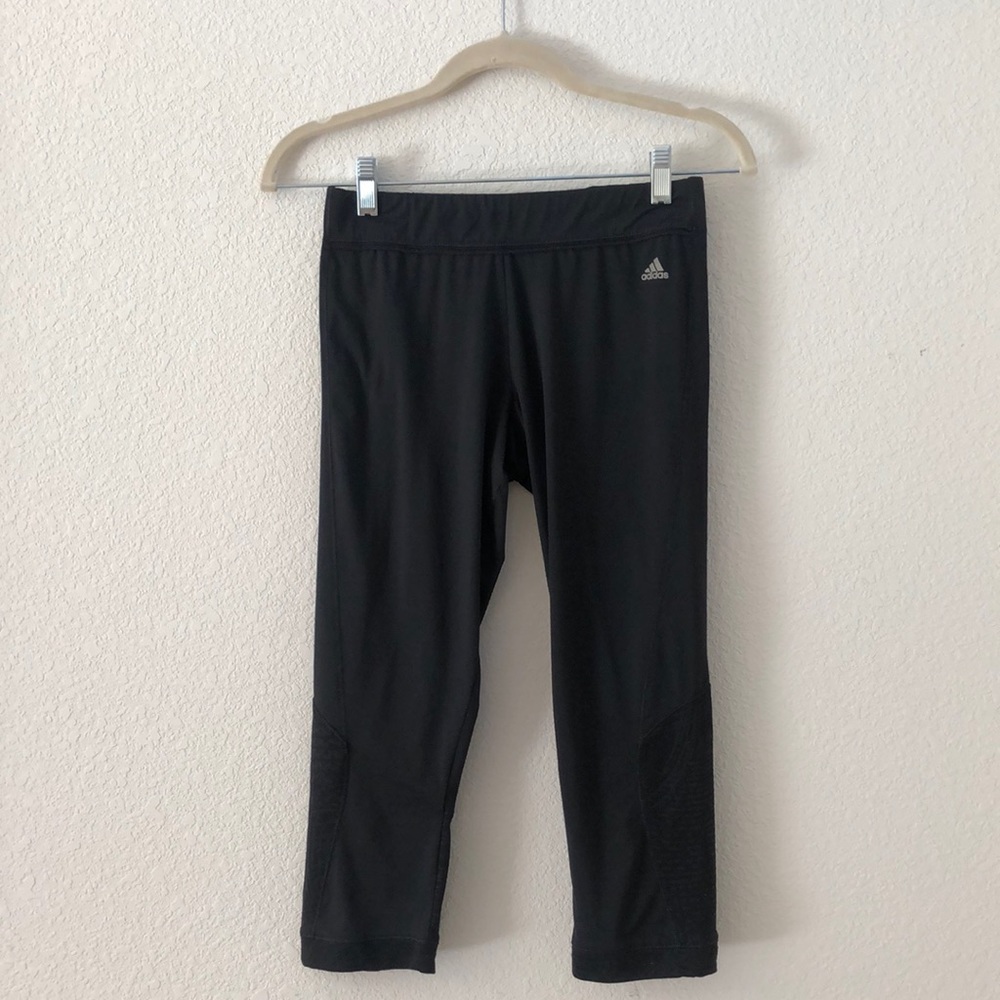 Adidas ClimaCool Black Lace Yoga Capris Size S